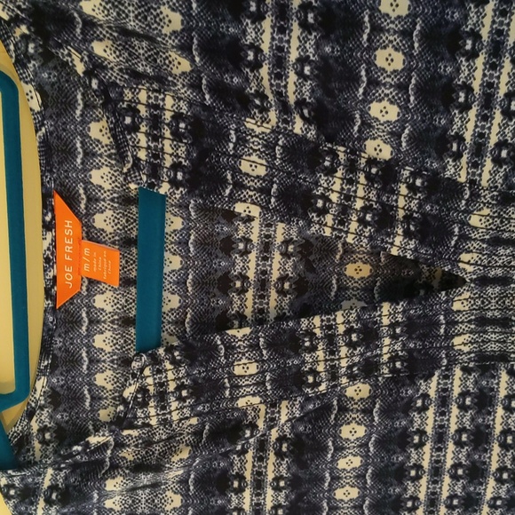 2/$20 Joe Fresh Navy & White Lightweight Summer Shift Dress Tunic Size Medium - Picture 3 of 8